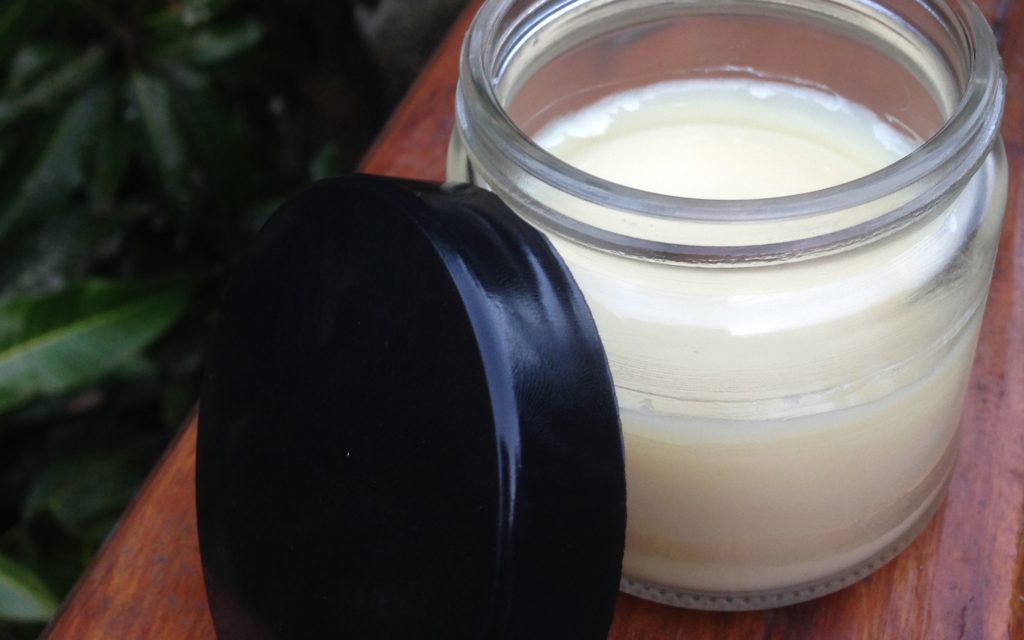 recipe image: simple coconut oil moisturizer when the oil is cool and hardened.